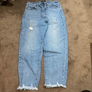 MP_English Factory Mid Rise Raw Hem Skinny Jeans.